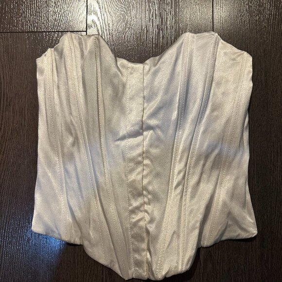 ZARA White Satin Effect Corset Top - Picture 1 of 4